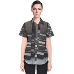 Fractal Render Cube Cubic Shape Women s Short Sleeve Shirt