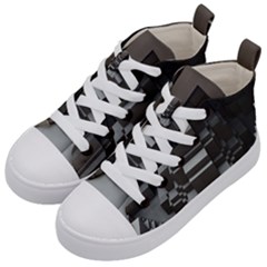 Fractal Render Cube Cubic Shape Kid s Mid-top Canvas Sneakers