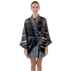 Fractal Render Cube Cubic Shape Long Sleeve Kimono Robe