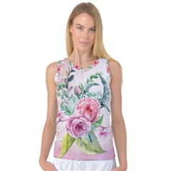 Flowers And Leaves In Soft Purple Colors Women s Basketball Tank Top by FantasyWorld7