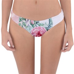 Flowers And Leaves In Soft Purple Colors Reversible Hipster Bikini Bottoms by FantasyWorld7