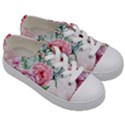 Flowers And Leaves In Soft Purple Colors Kids  Low Top Canvas Sneakers View3