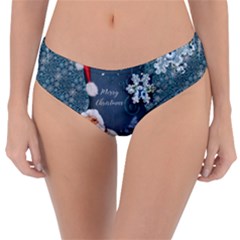 Funny Santa Claus With Snowman Reversible Classic Bikini Bottoms by FantasyWorld7