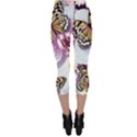 Butterflies With White And Purple Flowers  Capri Leggings  View2