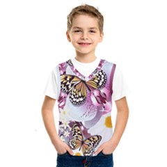 Butterflies With White And Purple Flowers  Kids  Sportswear by Bigfootshirtshop