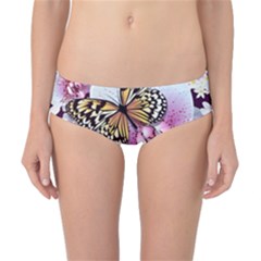 Butterflies With White And Purple Flowers  Classic Bikini Bottoms by Bigfootshirtshop