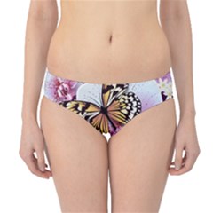 Butterflies With White And Purple Flowers  Hipster Bikini Bottoms by Bigfootshirtshop