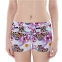 Butterflies With White And Purple Flowers  Boyleg Bikini Wrap Bottoms View1