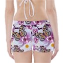 Butterflies With White And Purple Flowers  Boyleg Bikini Wrap Bottoms View2