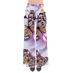 Butterflies With White And Purple Flowers  Pants by Bigfootshirtshop