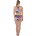 Butterflies With White And Purple Flowers  Racer Back Bikini Set View2