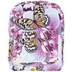 Butterflies With White And Purple Flowers  Full Print Backpack by Bigfootshirtshop