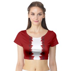 Canada Maple Leaf Art Short Sleeve Crop Top