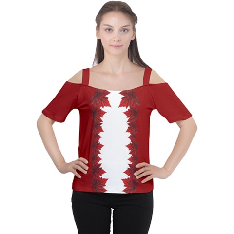 Canada Maple Leaf Art Cutout Shoulder Tee by CanadaSouvenirs