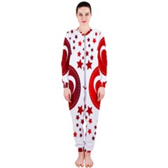 Monogram Heart Pattern Love Red Onepiece Jumpsuit (ladies)  by Celenk