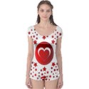 Monogram Heart Pattern Love Red Boyleg Leotard  View1