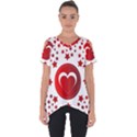 Monogram Heart Pattern Love Red Cut Out Side Drop Tee View1