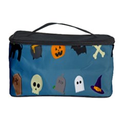 Halloween Cats Pumpkin Pattern Bat Cosmetic Storage Case by Celenk