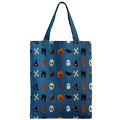 Halloween Cats Pumpkin Pattern Bat Zipper Classic Tote Bag by Celenk