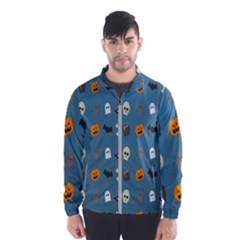 Halloween Cats Pumpkin Pattern Bat Wind Breaker (men) by Celenk