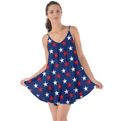 Patriotic Red White Blue Stars Blue Background Love The Sun Cover Up