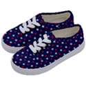 Patriotic Red White Blue Stars Blue Background Kids  Classic Low Top Sneakers View2