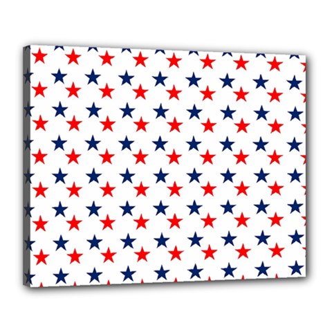 Patriotic Red White Blue Stars Usa Canvas 20  X 16  by Celenk