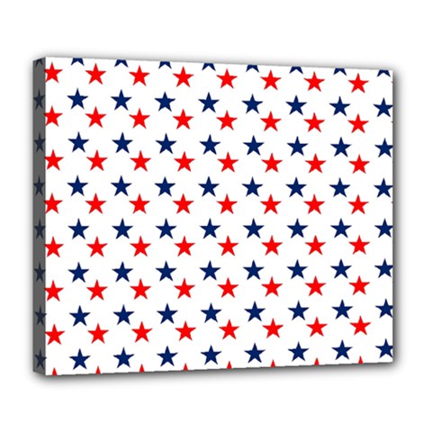 Patriotic Red White Blue Stars Usa Deluxe Canvas 24  X 20   by Celenk