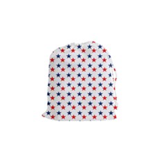 Patriotic Red White Blue Stars Usa Drawstring Pouches (small)  by Celenk