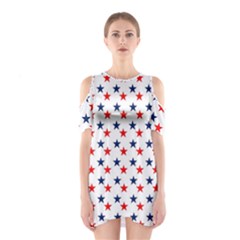 Patriotic Red White Blue Stars Usa Shoulder Cutout One Piece by Celenk