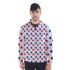 Patriotic Red White Blue Stars Usa Wind Breaker (men) by Celenk