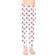 Patriotic Red White Blue Stars Usa Kids  Legging by Celenk