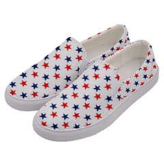 Patriotic Red White Blue Stars Usa Men s Canvas Slip Ons