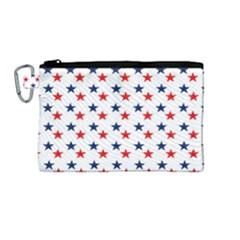 Patriotic Red White Blue Stars Usa Canvas Cosmetic Bag (medium) by Celenk