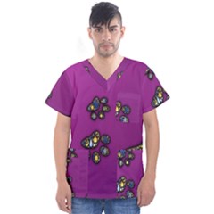 Footprints Paw Animal Track Foot Men s V-neck Scrub Top