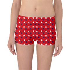 Patriotic Red White Blue Usa Reversible Boyleg Bikini Bottoms by Celenk