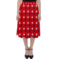 Patriotic Red White Blue Usa Folding Skater Skirt