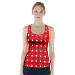 Patriotic Red White Blue Usa Racer Back Sports Top by Celenk