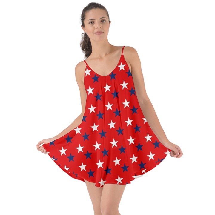 Patriotic Red White Blue Usa Love the Sun Cover Up