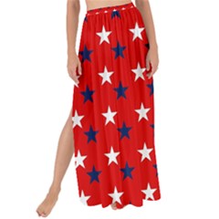 Patriotic Red White Blue Usa Maxi Chiffon Tie-up Sarong