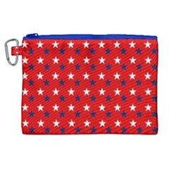 Patriotic Red White Blue Usa Canvas Cosmetic Bag (xl)