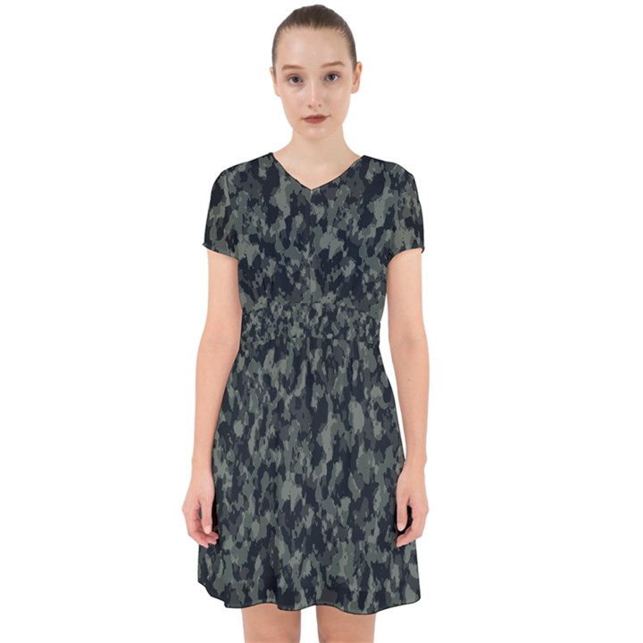 Camouflage Tarn Military Texture Adorable in Chiffon Dress