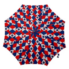 Patriotic Red White Blue 3d Stars Hook Handle Umbrellas (medium) by Celenk