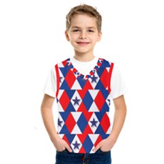 Patriotic Red White Blue 3d Stars Kids  Sportswear by Celenk