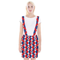 Patriotic Red White Blue 3d Stars Braces Suspender Skirt by Celenk