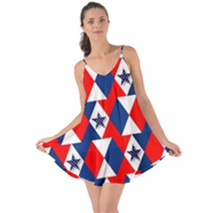 Patriotic Red White Blue 3d Stars Love The Sun Cover Up