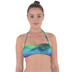 Yellowstone Wolfs Sunset Halter Bandeau Bikini Top