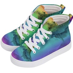 Yellowstone Wolfs Sunset Kid s Hi-top Skate Sneakers by PodArtist