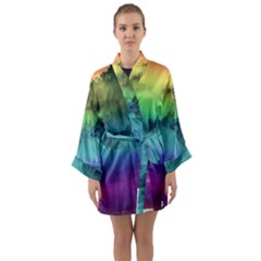 Yellowstone Wolfs Sunset Long Sleeve Kimono Robe