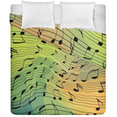 Music Notes Duvet Cover Double Side (california King Size) by linceazul